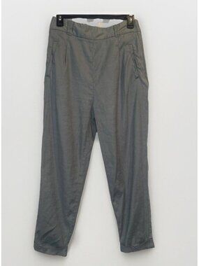 ANTHROPOLOGIE Ett Twa Women’s Green Linen Blend Cuffed Ankle Pants Size 4